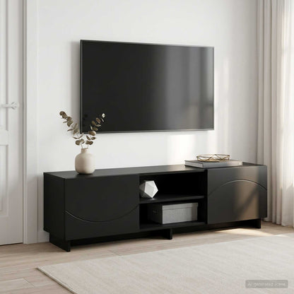 TV Stand 140 x 34.5 x 40 cm Black Engineered Wood