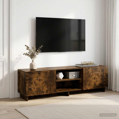 TV Stand 140 x 34.5 x 40 cm Smoked Oak Engineered Wood