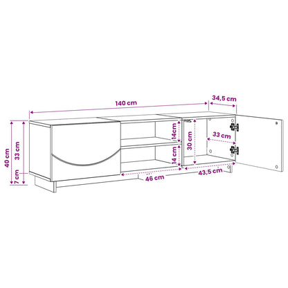 TV Stand 140 x 34.5 x 40 cm Smoked Oak Engineered Wood