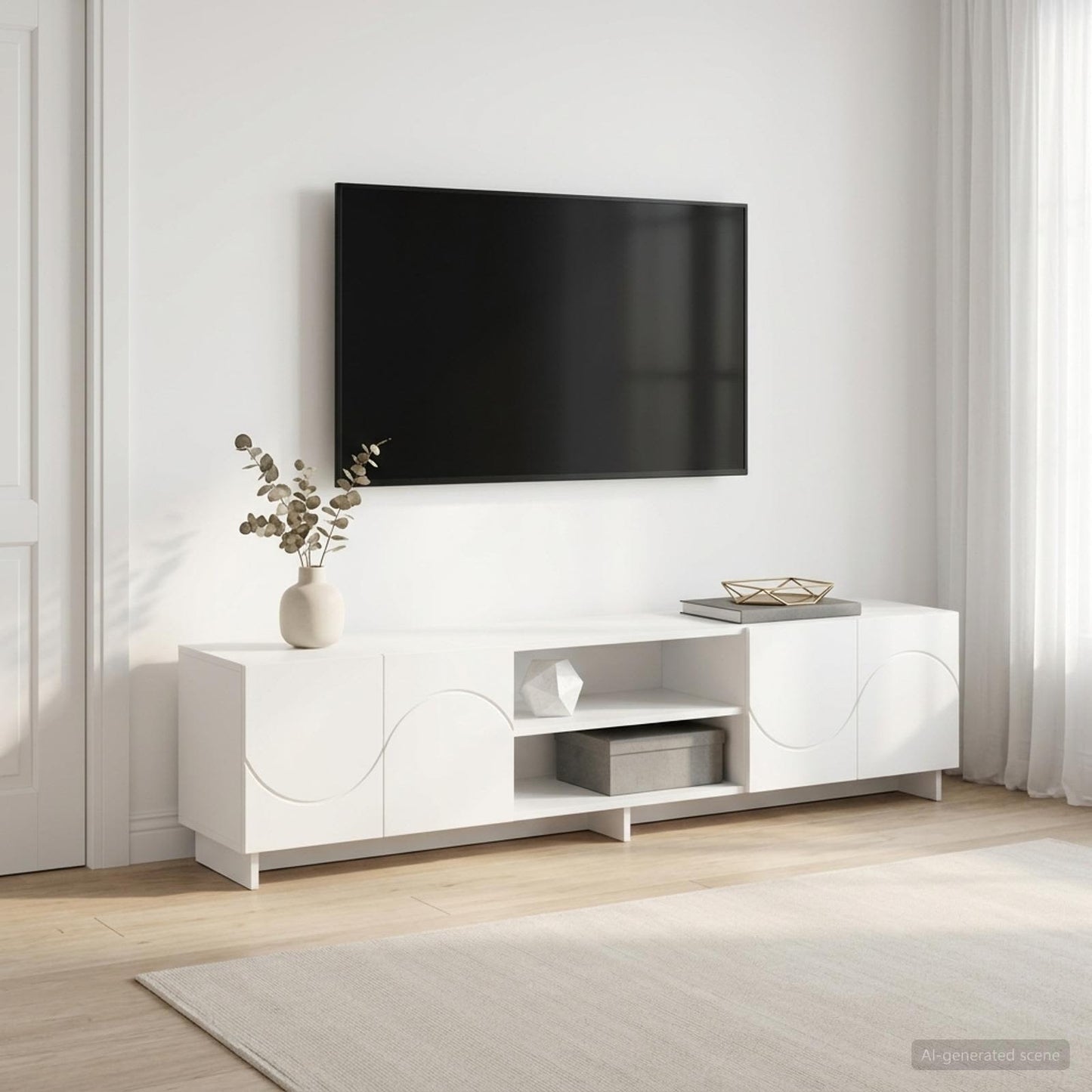 TV Stand 180 x 34.5 x 40 cm White Engineered Wood