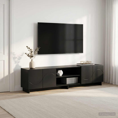 TV Stand 180 x 34.5 x 40 cm Black Engineered Wood