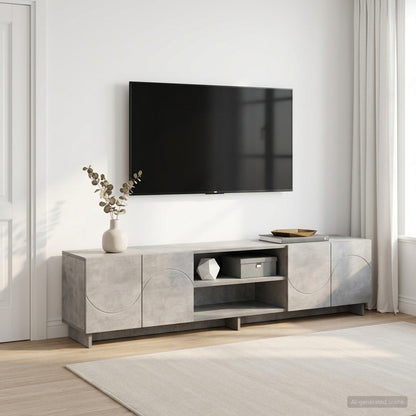 TV Stand 180 x 34.5 x 40 cm Concrete Grey Engineered Wood