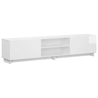 TV Stand 180 x 34.5 x 40 cm High Gloss White Engineered Wood