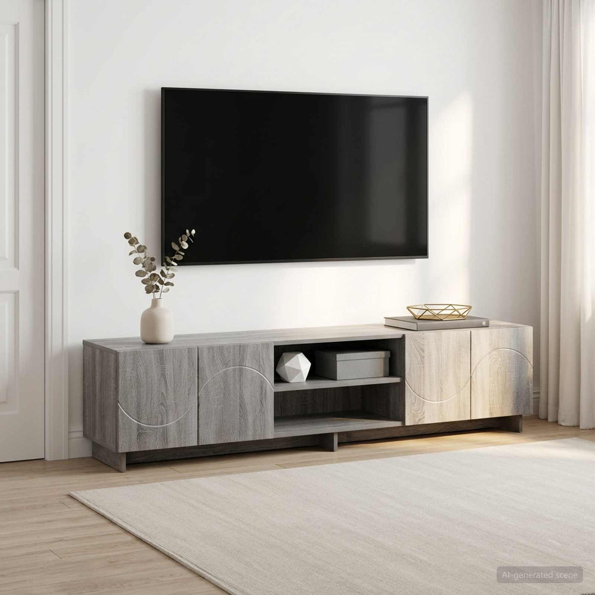 TV Stand 180 x 34.5 x 40 cm Grey Sonoma Engineered Wood