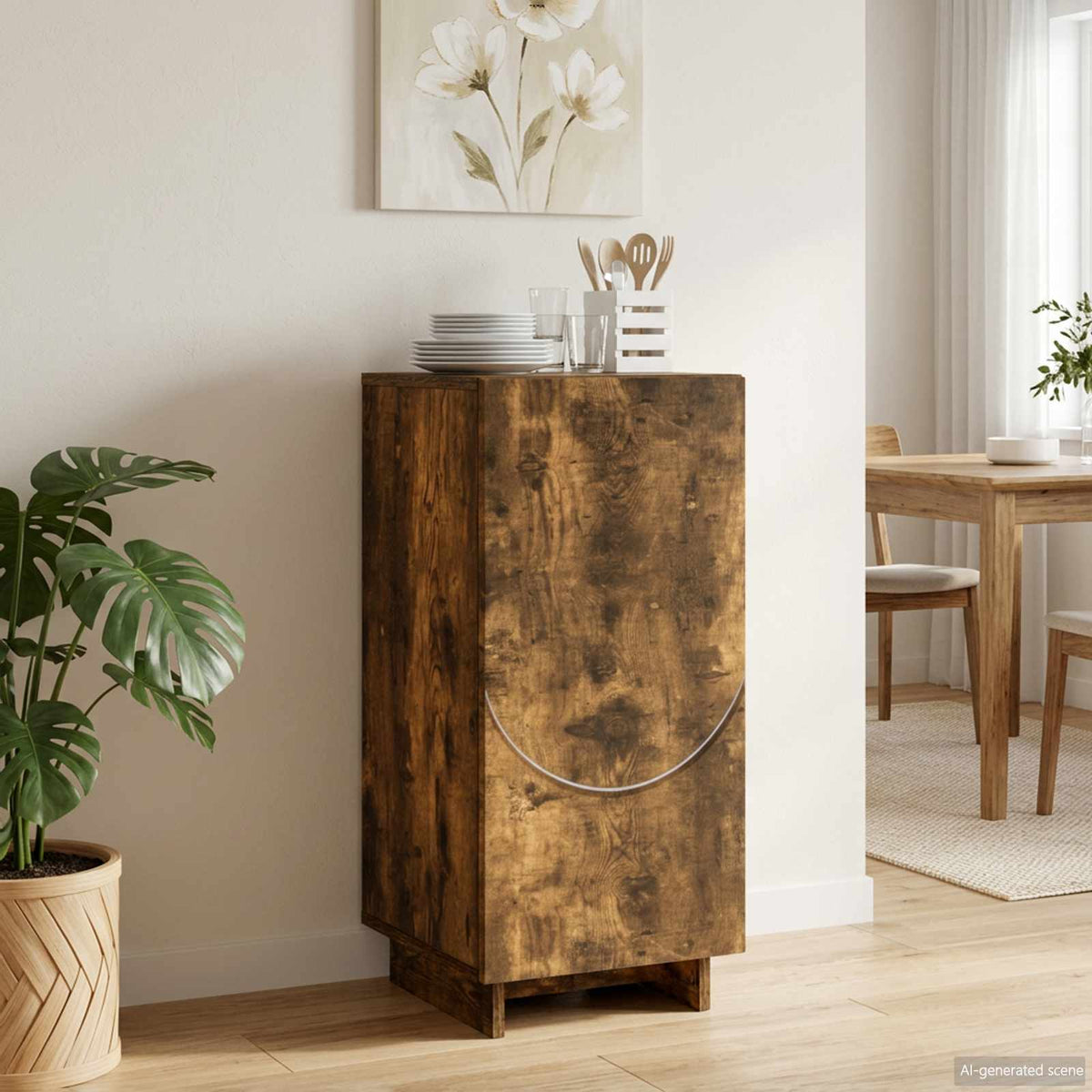 Sideboard Smoked Oak 33.5 x 34.5 x 75 cm Engineered Wood