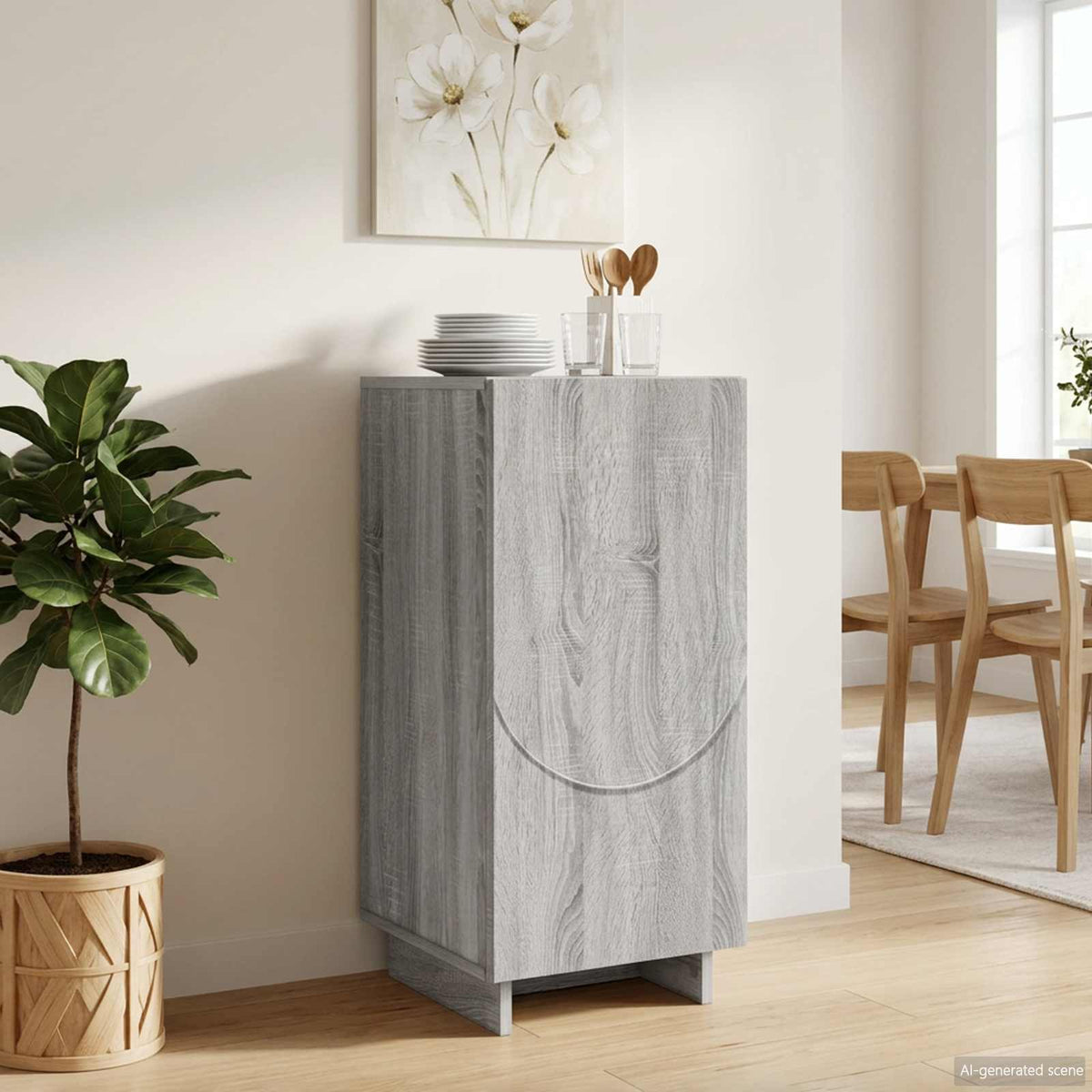 Sideboard Grey Sonoma 33.5 x 34.5 x 75 cm Engineered Wood