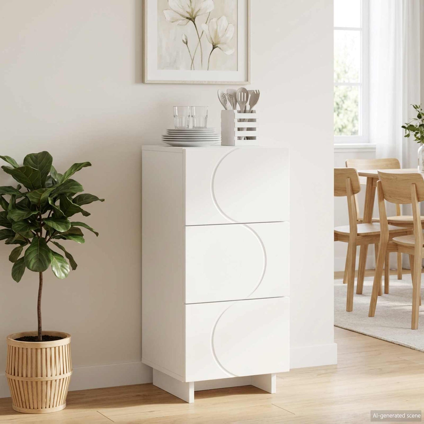 Sideboard White 33.5 x 34.5 x 75 cm Engineered Wood