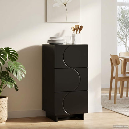 Sideboard Black 33.5 x 34.5 x 75 cm Engineered Wood