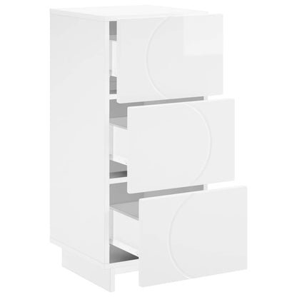 Sideboard High Gloss White 33.5 x 34.5 x 75 cm Engineered Wood