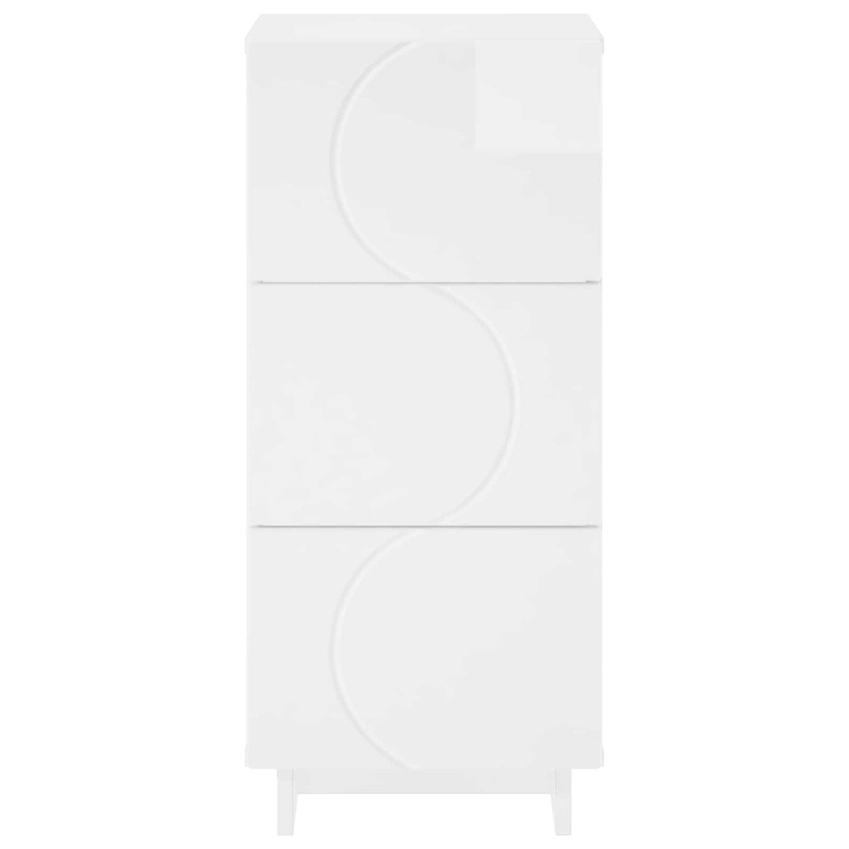 Sideboard High Gloss White 33.5 x 34.5 x 75 cm Engineered Wood