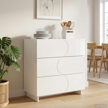 Sideboard High Gloss White 70 x 38 x 75 cm Engineered Wood