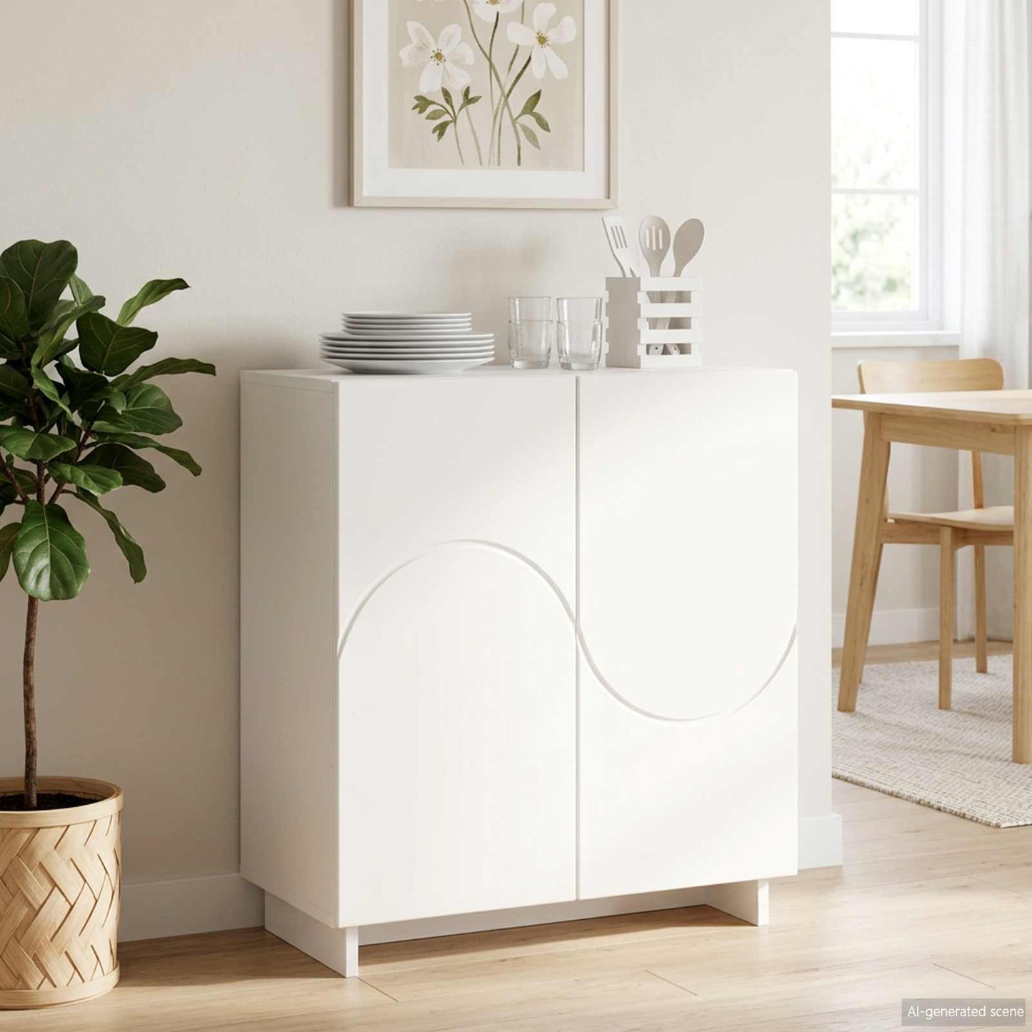 Sideboard White 67 x 34.5 x 75 cm Engineered Wood