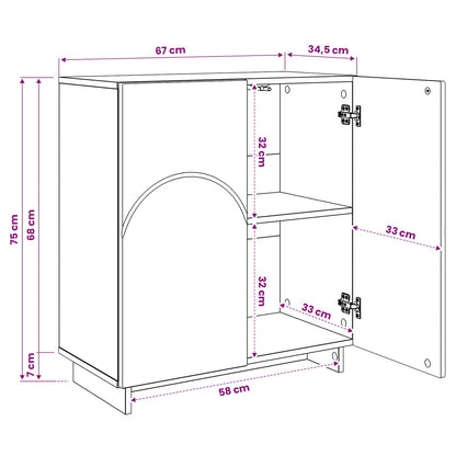 Sideboard Concrete Grey 67 x 34.5 x 75 cm Engineered Wood