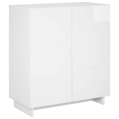 Sideboard High Gloss White 67 x 34.5 x 75 cm Engineered Wood