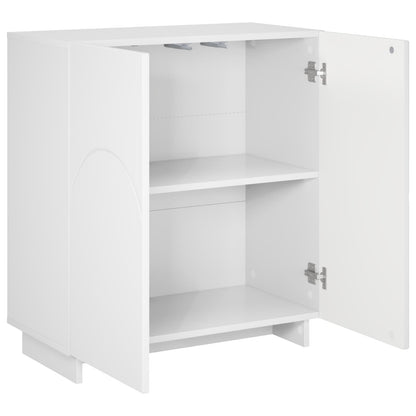 Sideboard High Gloss White 67 x 34.5 x 75 cm Engineered Wood