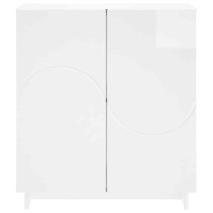 Sideboard High Gloss White 67 x 34.5 x 75 cm Engineered Wood