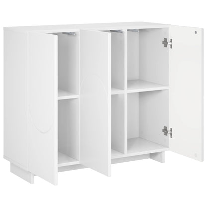 Sideboard High Gloss White 85.5 x 31 x 75 cm Engineered Wood