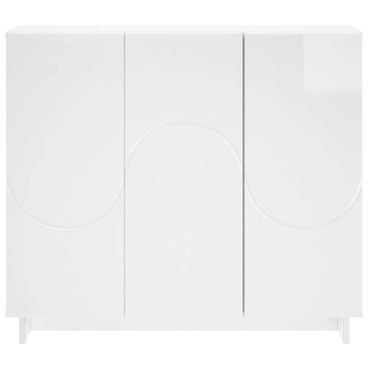 Sideboard High Gloss White 85.5 x 31 x 75 cm Engineered Wood