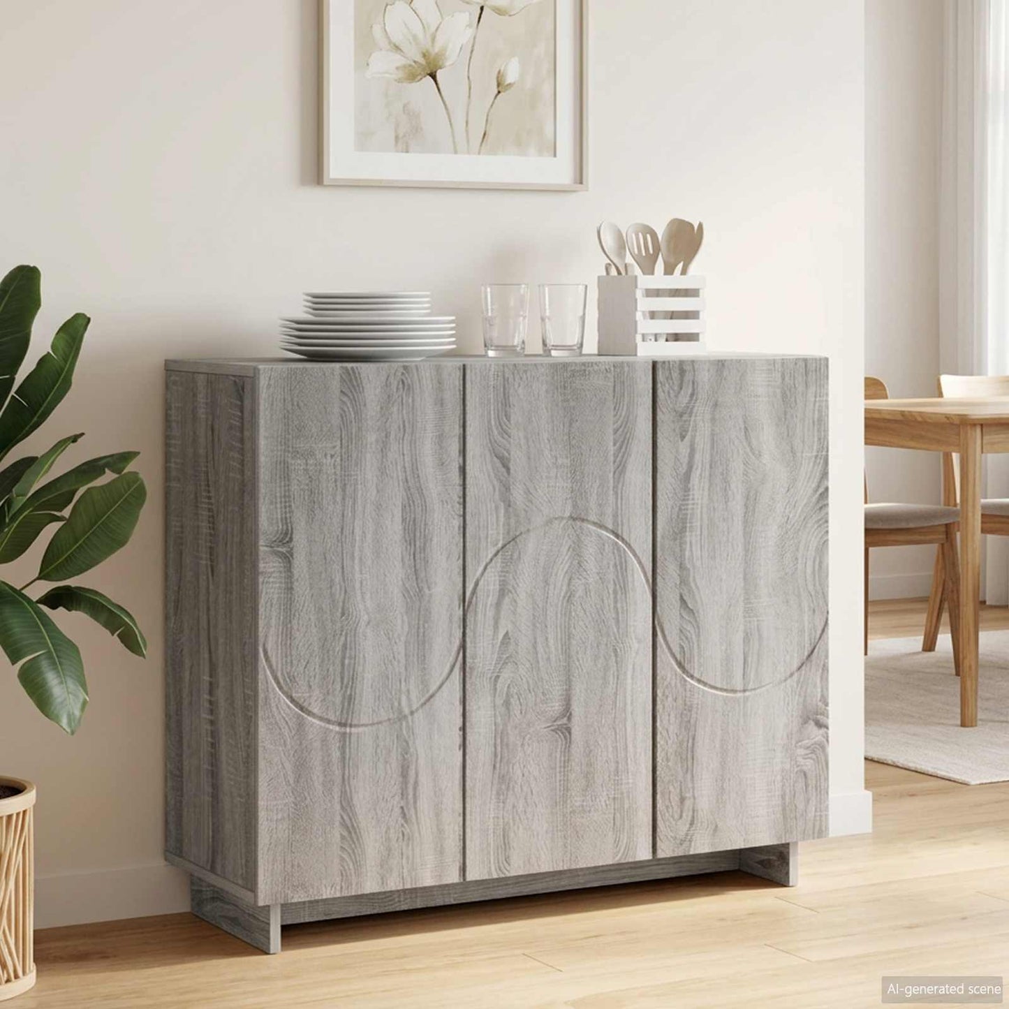 Sideboard Grey Sonoma 85.5 x 31 x 75 cm Engineered Wood