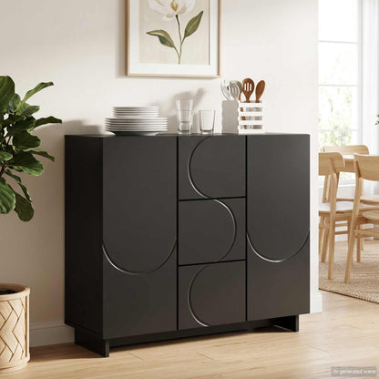 Sideboard Black 85.5 x 31 x 75 cm Engineered Wood