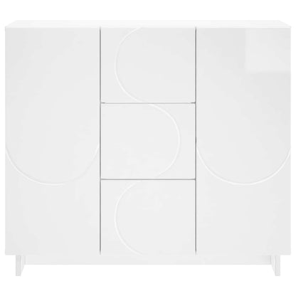 Sideboard High Gloss White 85.5 x 31 x 75 cm Engineered Wood