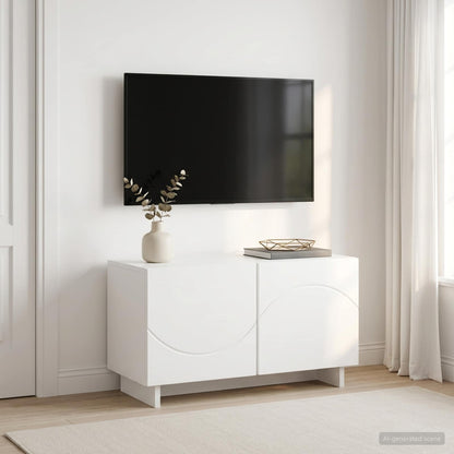 TV Stand 60 x 34.5 x 40 cm White Engineered Wood