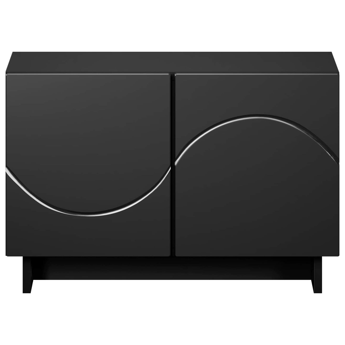 TV Stand 60 x 34.5 x 40 cm Black Engineered Wood