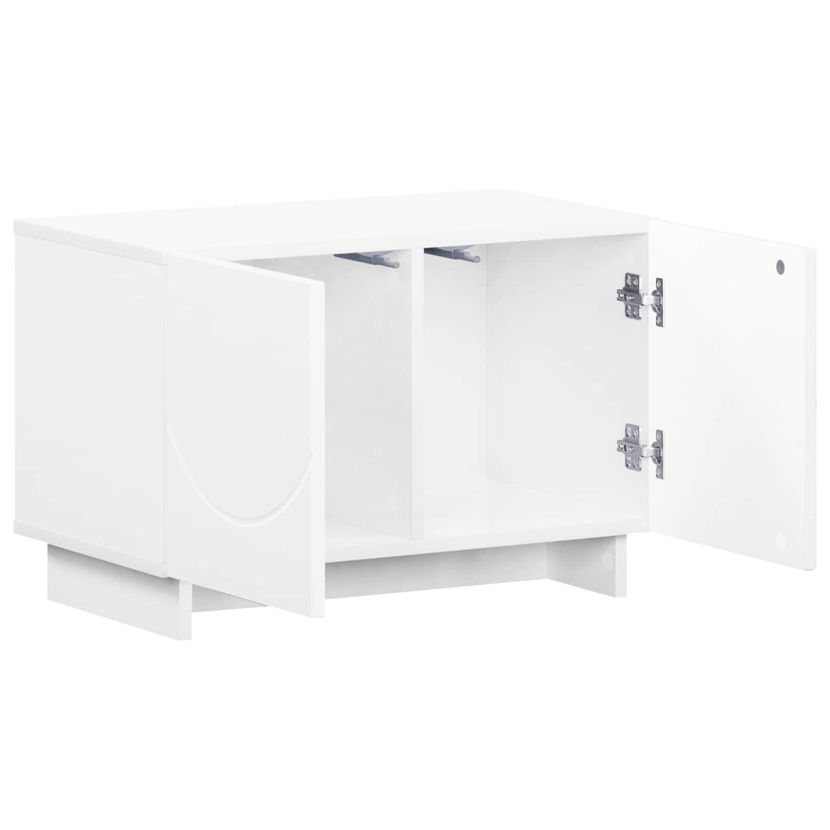 TV Stand 60 x 34.5 x 40 cm High Gloss White Engineered Wood