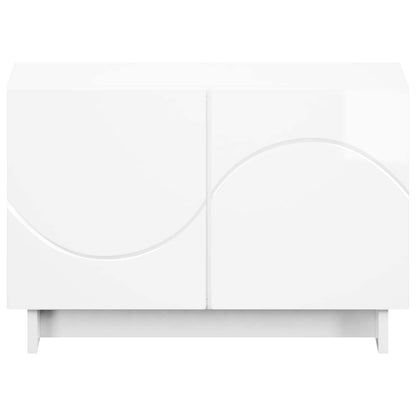 TV Stand 60 x 34.5 x 40 cm High Gloss White Engineered Wood