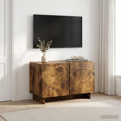 TV Stand 60 x 34.5 x 40 cm Smoked Oak Engineered Wood