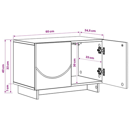 TV Stand 60 x 34.5 x 40 cm Grey Sonoma Engineered Wood