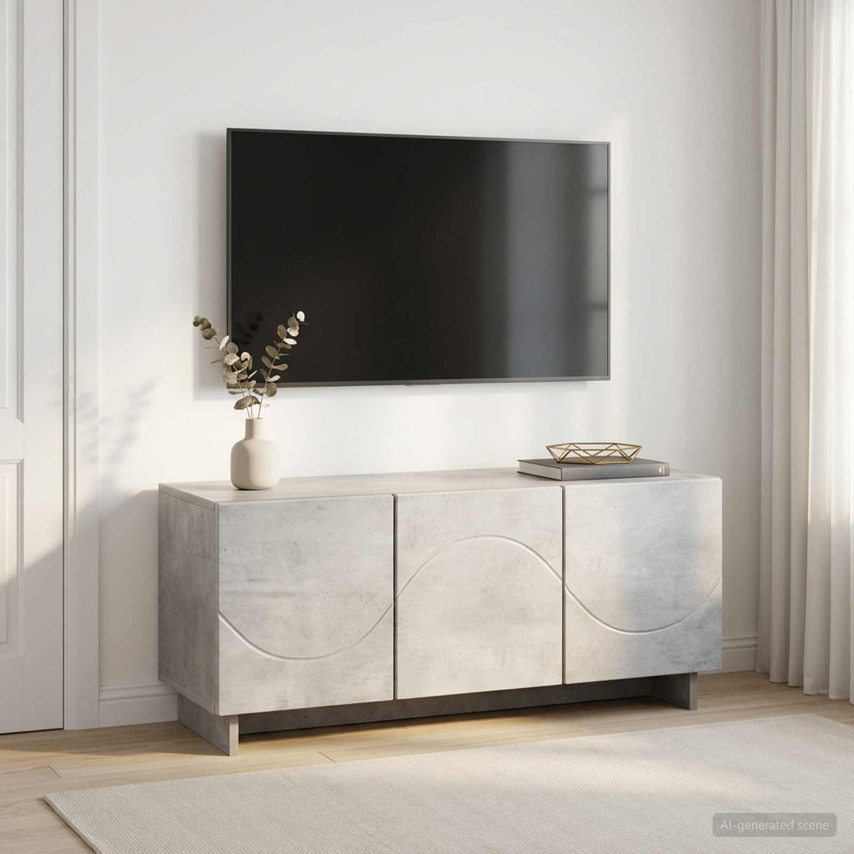 TV Stand 90 x 34.5 x 40 cm Concrete Grey Engineered Wood