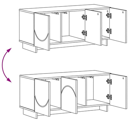 TV Stand 90 x 34.5 x 40 cm High Gloss White Engineered Wood