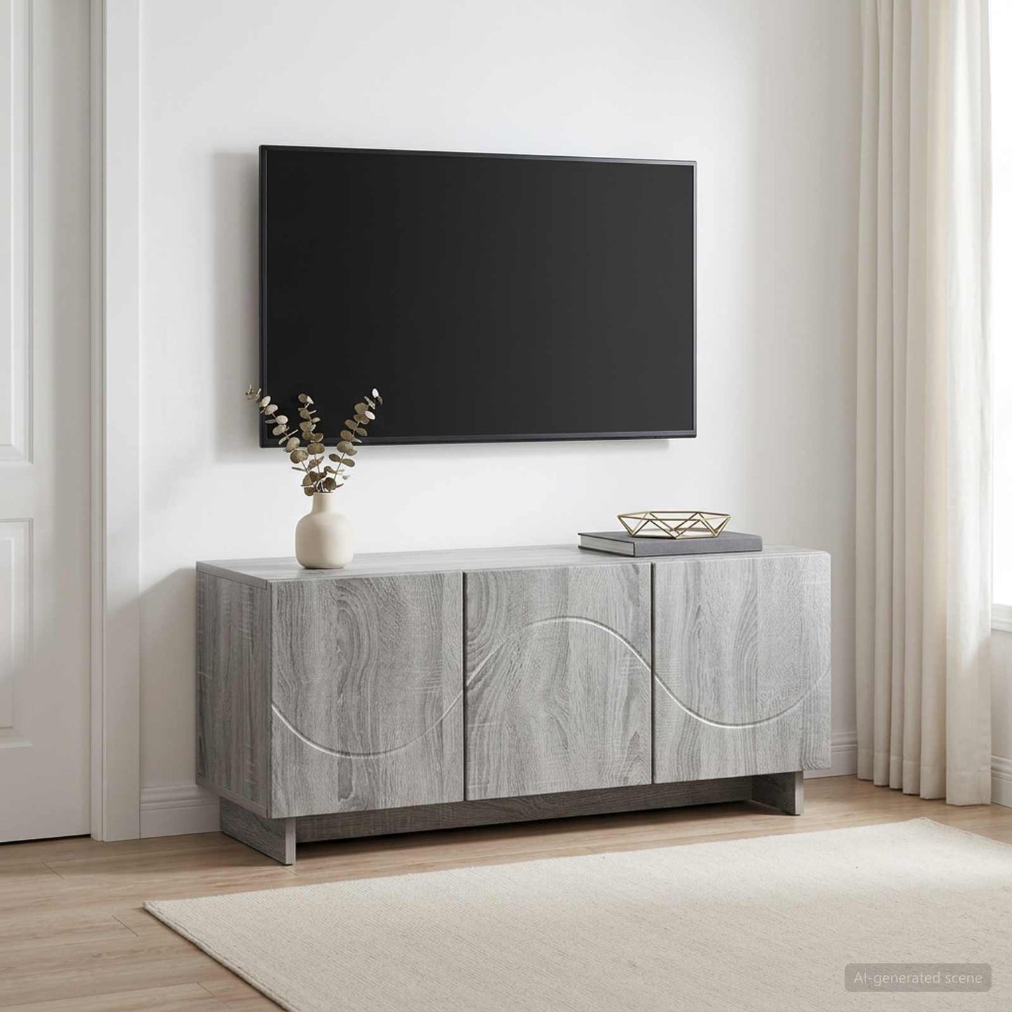 TV Stand 90 x 34.5 x 40 cm Grey Sonoma Engineered Wood