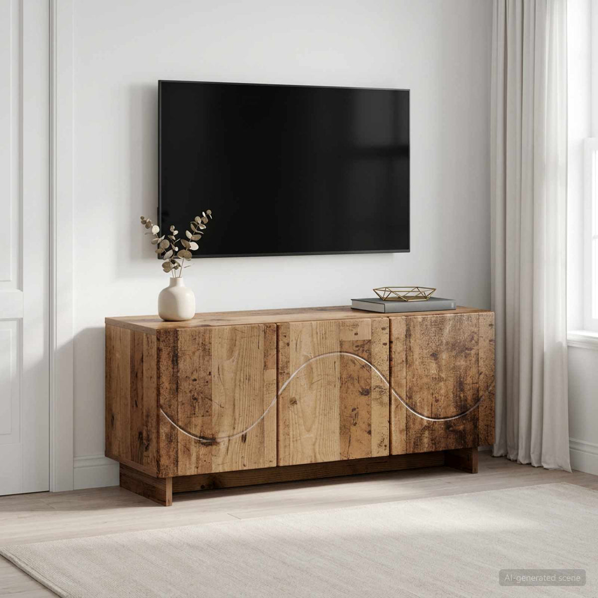TV Stand 90 x 34.5 x 40 cm Old Wood Engineered Wood