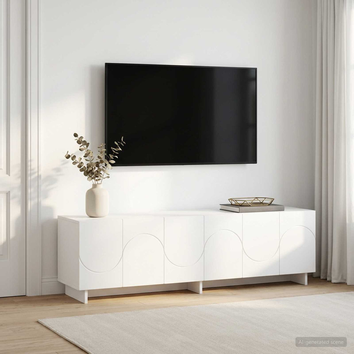 TV Stand 140 x 34.5 x 40 cm White Engineered Wood