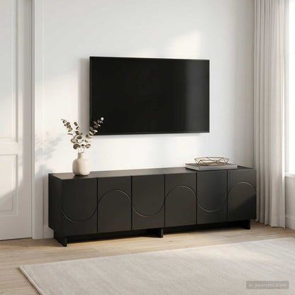 TV Stand 140 x 34.5 x 40 cm Black Engineered Wood