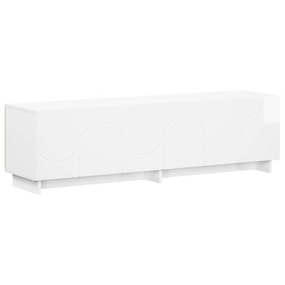 TV Stand 140 x 34.5 x 40 cm High Gloss White Engineered Wood