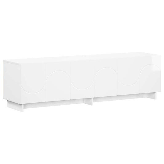 TV Stand 140 x 34.5 x 40 cm High Gloss White Engineered Wood