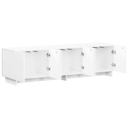 TV Stand 140 x 34.5 x 40 cm High Gloss White Engineered Wood