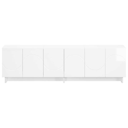 TV Stand 140 x 34.5 x 40 cm High Gloss White Engineered Wood