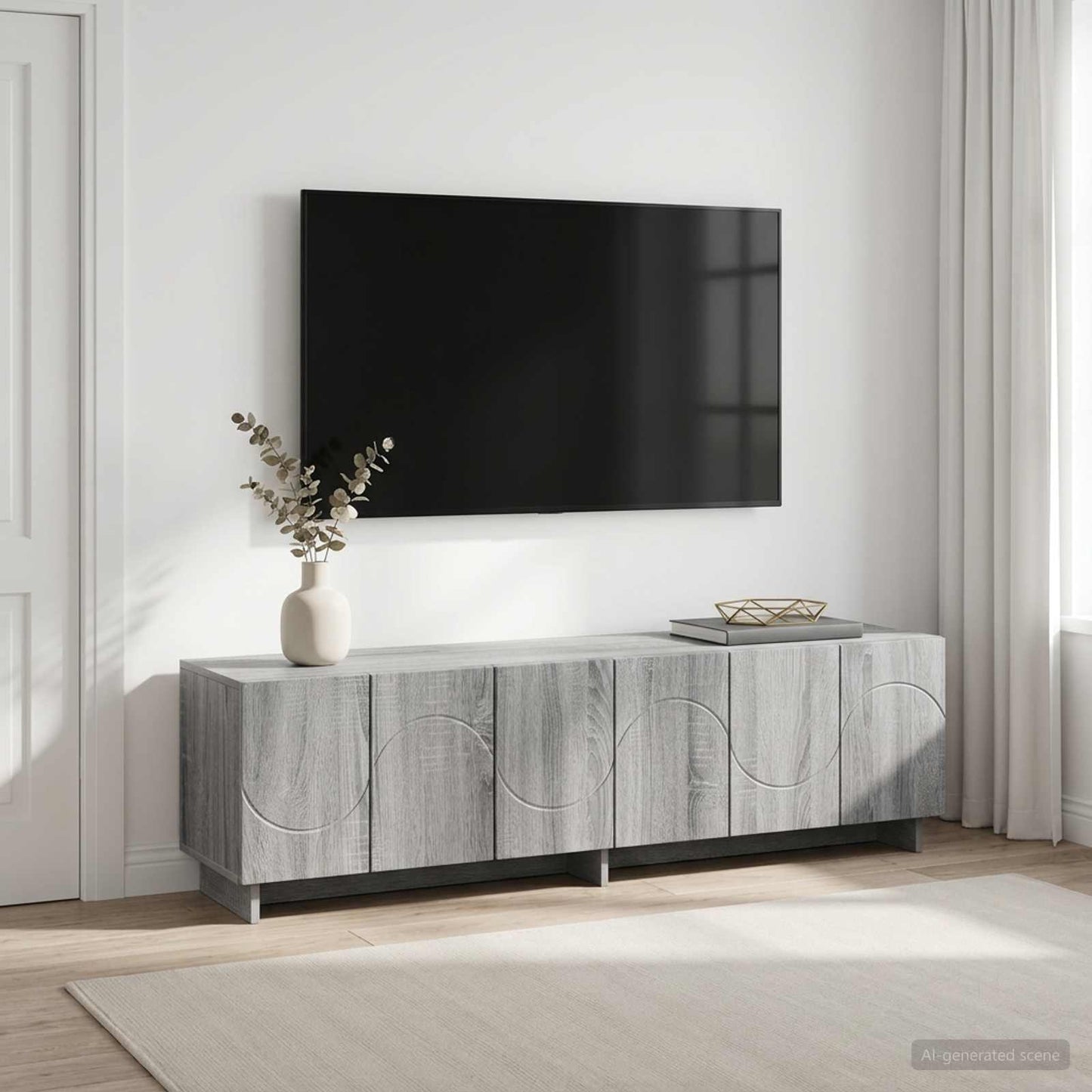 TV Stand 140 x 34.5 x 40 cm Grey Sonoma Engineered Wood
