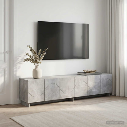 TV Stand 180 x 34.5 x 40 cm Concrete Grey Engineered Wood