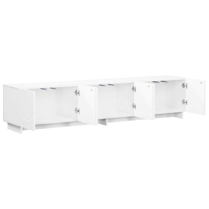 TV Stand 180 x 34.5 x 40 cm High Gloss White Engineered Wood