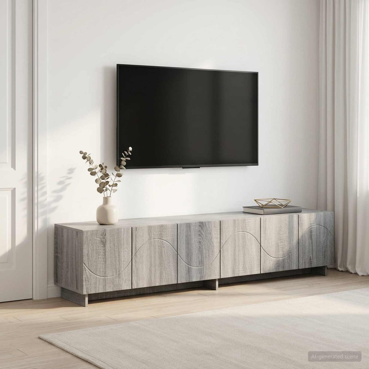 TV Stand 180 x 34.5 x 40 cm Grey Sonoma Engineered Wood