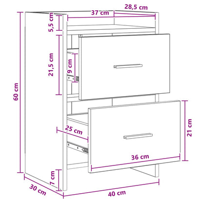 Bedside Tables 2 pcs Concrete Grey 40 x 30 x 60 cm