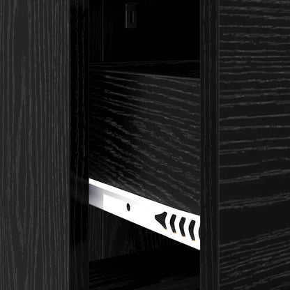 Bedside Tables Black Oak 40 x 30 x 60 cm Engineered Wood