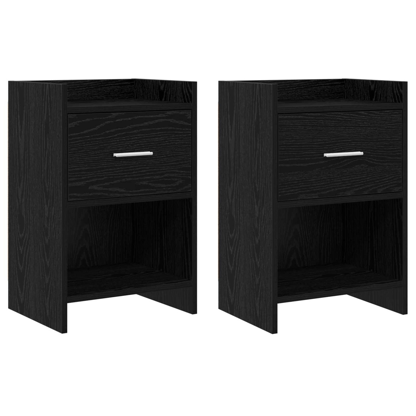 Bedside Tables 2 pcs Black Oak 40 x 30 x 60 cm Engineered Wood
