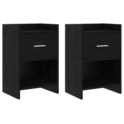 Bedside Tables 2 pcs Black Oak 40 x 30 x 60 cm Engineered Wood