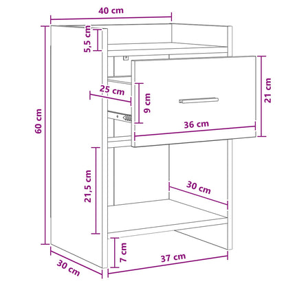 Bedside Tables 2 pcs Grey Sonoma 40 x 30 x 60 cm